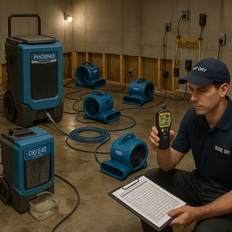Structural Drying and Dehumidification process in Rindge, NH